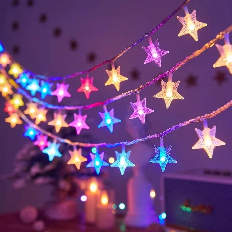 10/20/40/80 LED Star Light String Twinkle Garlands Battery Powered Christmas Lamp Holiday Party Wedding Decorative Fairy Lights