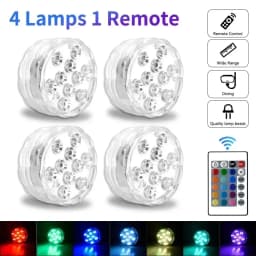 Battery Powered LED Underwater RGB Submersible Lights IP68 Waterproof Swimming Pool Night Atmosphere Lamp Decor Wedding Party