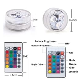 Battery Powered LED Underwater RGB Submersible Lights IP68 Waterproof Swimming Pool Night Atmosphere Lamp Decor Wedding Party