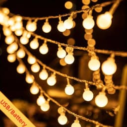 Globe String Lights USB/Battery Power String Lights Waterproof Outdoor Lamp for Wedding Garden Christmas Camping Party Decor