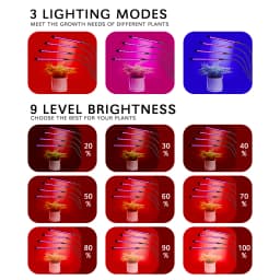 USB LED Plant Grow Light Indoor Garden 10 Dimmable Levels Grow Light Full Spectrum Timer Setting Hydroponic Greenhouse 3H/9H/12H