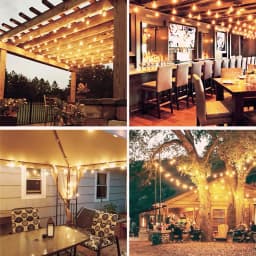 G40 LED Outdoor String Ball Lights 7.6M/20M Shatterproof Patio Lights For Outside Backyard Porch Garden Decor