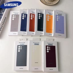 Original Liquid Silicone Solid Color Phone Case For Samsung Galaxy S26 S25 S24 S23 S22 Ultra S24 Plus FE Case With Official Box