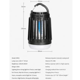 Electric Mosquito Killer Lamp UV Light Bug Zapper Trap Solar Charging Rechargeable Summer Fly Swatter Insect Killer Light