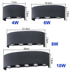 LED Wall Lamp 4/6/8/10 Outdoor Wall Lamps Up And Down Towards Lighting For Indoor Room Decoration Garden Lighting Street Lights