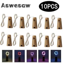 10pcs LED Wine Bottle Lights with Cork Fairy Mini String Lights for Liquor Bottles Crafts Party Wedding Decoration