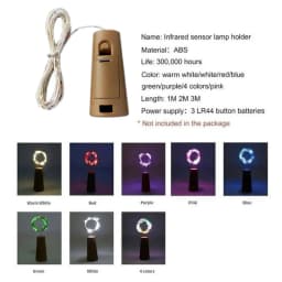 10pcs LED Wine Bottle Lights with Cork Fairy Mini String Lights for Liquor Bottles Crafts Party Wedding Decoration
