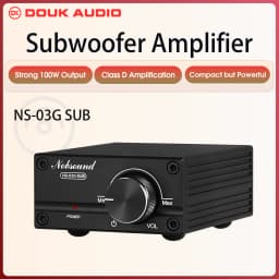 Douk Audio NS-03G Mini 100W Subwoofer / Full Frequency Mono Channel TPA3116 Digital Amplifier Desktop Audio Power Amp