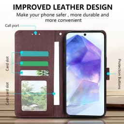 Wallet Magnetic Flip Leather Case For SamsungGalaxy A05s A06 A07 A12 A13 A14 A15 A16 A17 A24 A26 A34 A35 A36 A52 A53 A54 A55 A56
