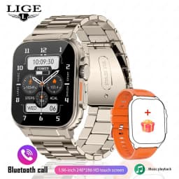 LIGE Bluetooth Call Men Smart Watch Women 600Mah Large Battery 100+ Sports Fitness Tracker Waterproof Local Music Smartwatch Man