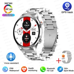 2026 New Smartwatch Women AMOLED HD Screen Always On Display Bluetooth Call IP68 Waterproof GPS Smart Men Watch For Android ios