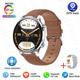 2026 New Smartwatch Women AMOLED HD Screen Always On Display Bluetooth Call IP68 Waterproof GPS Smart Men Watch For Android ios