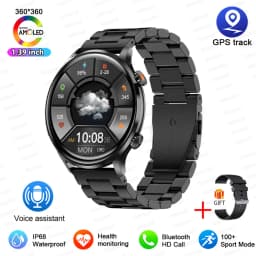 2026 New Smartwatch Women AMOLED HD Screen Always On Display Bluetooth Call IP68 Waterproof GPS Smart Men Watch For Android ios