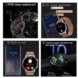 2026 New Smartwatch Women AMOLED HD Screen Always On Display Bluetooth Call IP68 Waterproof GPS Smart Men Watch For Android ios