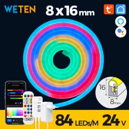 Tuya Smart Wifi Tube Neon Flexible RGBIC LED Strip Light Addressable RGB Tape Ambient Decor Lamp WS2811 for Alexa Google Home