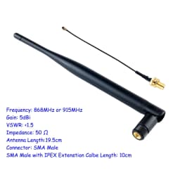 10pcs 868 / 915MHz Antenna 5DBi SMA Male with I-PX Extenstion Cable Omni-directional LoRa Antenna for LoRa32 Meshtastic IoT