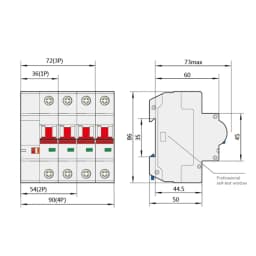 Tuya Smart 1 2 3 4 Phase Din Rail WIFI Circuit Breaker Smart Home Switch,63A MCB,Overload Short Circuit Protection,Alexa Remote