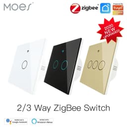 ZigBee Wall Touch Smart Light Switch With Neutral/No Neutral ,No Capacitor Smart Life/Tuya Works with Alexa,Google Hub Required