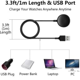 10PCS Charger Cable for Samsung Galaxy Watch 6/5/5Pro/4 Classic 41mm 46mm Active 2 40mm 44mm USB Wireless Charging Dock