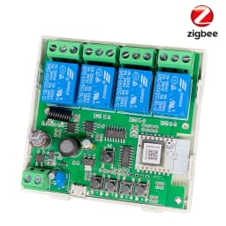 Tuya Smart Life Zigbee 220V Switch 4 Channel With Ding Rail Housing Work with Alexa Compatible Zigbee Inching Switch