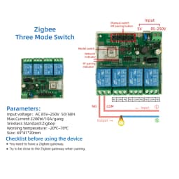 Tuya Smart Life Zigbee 220V Switch 4 Channel With Ding Rail Housing Work with Alexa Compatible Zigbee Inching Switch