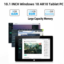 8GB RAM 128GB ROM 10.1 Inch Windows 10 Tablet PC 64bit Intel Atom X5-Z8350 CPU 1920 X 1200 IPS 1*USB 3.0 Port AR10