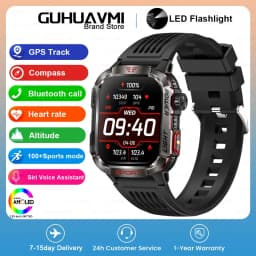 New 2.01-inch Outdoor Men Smart Watch 3ATM Waterproof Bracelet 600Mah Battery Compass LED Flashlight Bluetooth Call Smartwatches