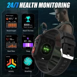 New 2.01-inch Outdoor Men Smart Watch 3ATM Waterproof Bracelet 600Mah Battery Compass LED Flashlight Bluetooth Call Smartwatches