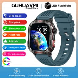 New 2.01-inch Outdoor Men Smart Watch 3ATM Waterproof Bracelet 600Mah Battery Compass LED Flashlight Bluetooth Call Smartwatches