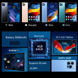 New 10.1-inch Tablet Pc 4GB RAM 64 ROM Supports video Calls Dual cameras Google Octa core Android 11.0 5000mAh Battery