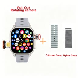 New Ultra Smart Watch 4G SIM Card 2.06''AMOLED Screen GPS WIFI 190°Rotating Camera Video Call Google Play Android Smartwatch