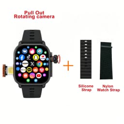 New Ultra Smart Watch 4G SIM Card 2.06''AMOLED Screen GPS WIFI 190°Rotating Camera Video Call Google Play Android Smartwatch