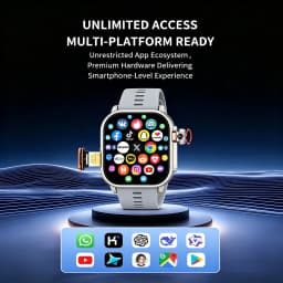 New Ultra Smart Watch 4G SIM Card 2.06''AMOLED Screen GPS WIFI 190°Rotating Camera Video Call Google Play Android Smartwatch