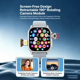 New Ultra Smart Watch 4G SIM Card 2.06''AMOLED Screen GPS WIFI 190°Rotating Camera Video Call Google Play Android Smartwatch