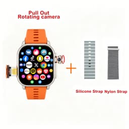 New Ultra Smart Watch 4G SIM Card 2.06''AMOLED Screen GPS WIFI 190°Rotating Camera Video Call Google Play Android Smartwatch