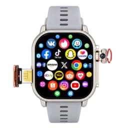 New Ultra Smart Watch 4G SIM Card 2.06''AMOLED Screen GPS WIFI 190°Rotating Camera Video Call Google Play Android Smartwatch