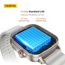 Global Version realme watch 5 1.97" 600nits AMOLED 460mAh 14-Day Battery Life 300+ Themes Support GPS GNSS IP68 waterproof