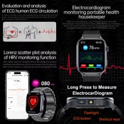 2026 New Body Fat Analysis Health Smart Watch For Men Women ECG Heart Uric Acid Blood Pressure 2.0" AMOLED Clock Call Smartwatch