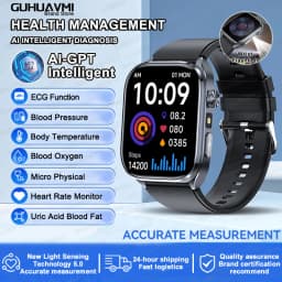 2026 New Body Fat Analysis Health Smart Watch For Men Women ECG Heart Uric Acid Blood Pressure 2.0" AMOLED Clock Call Smartwatch