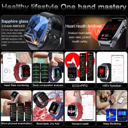 2026 New Body Fat Analysis Health Smart Watch For Men Women ECG Heart Uric Acid Blood Pressure 2.0" AMOLED Clock Call Smartwatch