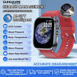 2026 New Body Fat Analysis Health Smart Watch For Men Women ECG Heart Uric Acid Blood Pressure 2.0" AMOLED Clock Call Smartwatch