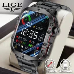 2026 Rugged Military Smart Watch Men Outdoor Watches lP68 Waterproof 2.01" Al Voice Bluetooth Call Smartwatch For Android lOS