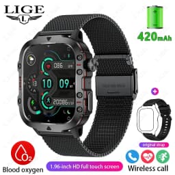2026 Rugged Military Smart Watch Men Outdoor Watches lP68 Waterproof 2.01" Al Voice Bluetooth Call Smartwatch For Android lOS