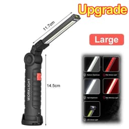 New Portable COB LED Flashlight Magnetic Lantern Hanging Lamp USB Rechargeable Work Light with Built-in Battery Camping Torch