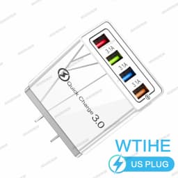 3A USB Charger 4 Ports USB Quick Charge 3.0 EU US Plug For iPhone Samsung Xiaomi Poco Fast Charging Mobile Phone Charger Adapter
