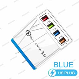 3A USB Charger 4 Ports USB Quick Charge 3.0 EU US Plug For iPhone Samsung Xiaomi Poco Fast Charging Mobile Phone Charger Adapter