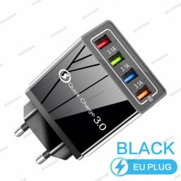 3A USB Charger 4 Ports USB Quick Charge 3.0 EU US Plug For iPhone Samsung Xiaomi Poco Fast Charging Mobile Phone Charger Adapter