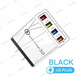 3A USB Charger 4 Ports USB Quick Charge 3.0 EU US Plug For iPhone Samsung Xiaomi Poco Fast Charging Mobile Phone Charger Adapter