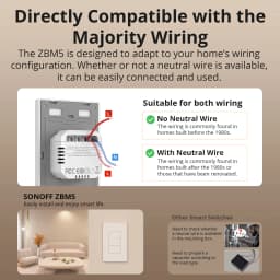 SONOFF ZBM5 SwitchMan Zigbee Smart Wall Switch Supports No Neutral and Neutral Wire Detach Relay Mode Works with Home Assistant