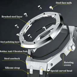 Gen4 Modification Kit for Casioak GA-2100 4th Generation Metal Watch & Rubber Watch Strap for G Shock Mod Kit GA2100 GA2110